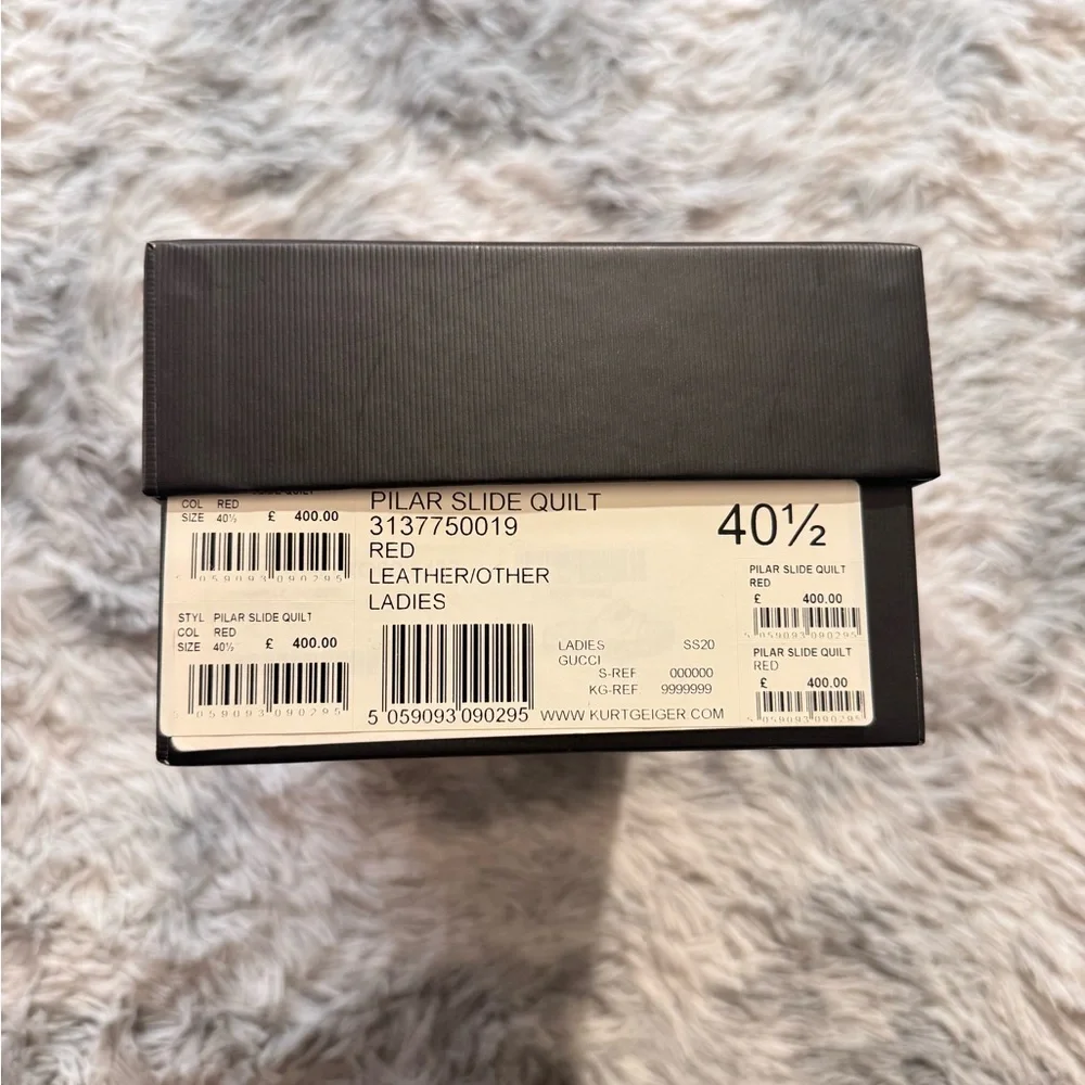 Gucci Red Leather GG Marmont Raffia Slides – Size 40.5 (FITS LIKE US 9) - Picture 3 of 11